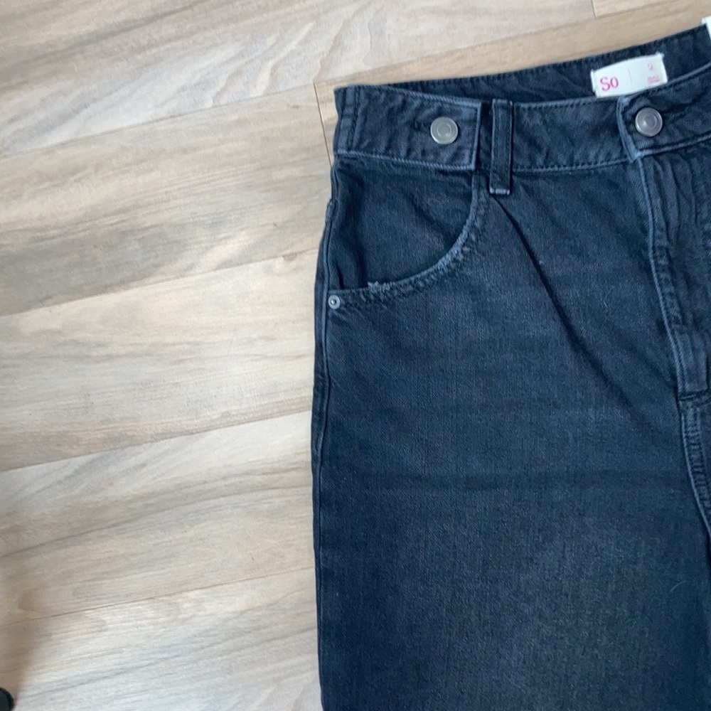 SO high rise black denim jean short 8 in inseam size 13 jrs - Picture 10 of 13